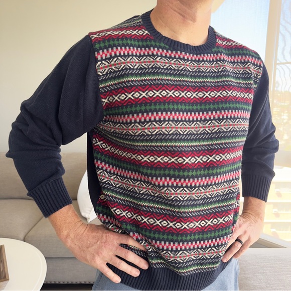 Men's Multicolor Patterned Sweater - Picture 5 of 6